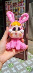 Em bé thỏ khóc nhè bằng len 13x8cm