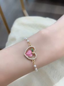 【Bestella✨COD】Gelang Cinta Merah Jaring Manis Inlays Mutiara Gairah Gelang Musim Panas Simulasi Manis Siswa Siswa Gundal