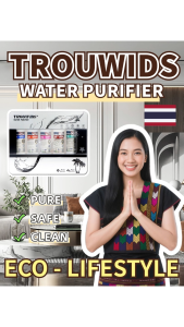 TROUWIDS เครื่องกรองน้ำ เครื่องกรองน้ำแบบอัลตราฟิลเตรชั่น 5 ขั้นตอน เครื่องกรองน้ำสำหรับใช้ในบ้านพร้อมไส้กรอง 5 ชิ้น