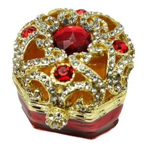 Engraved Diamond Ring Box Enamel Craft Hollow out Full Diamond Jewelry Box Girlfriend Birthday Gift Ring Holder