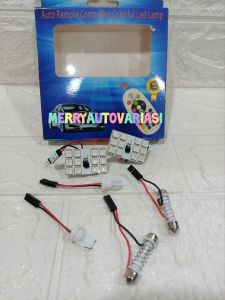 Lampu plafon mobil 24 mata RGB remote