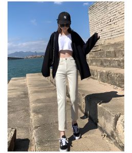 LUCRETIA - 811 Celana jeans panjang wanita high waist korean style Boyfriend jeans import bahan tebal kekinian