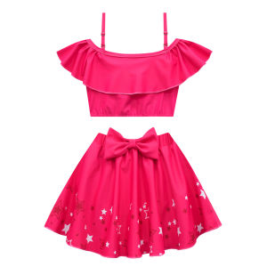 {Sweet Baby} Swimming Suit Kid Baby Girls Swimsuit Rose 2pcs Swimwear Bikini Beach Clothes For 3 4 5 6 7 9 10 yrs