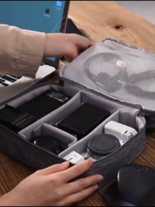 YRain Tas Gadget Double Layer Pouch Bag Powerbank Travel Organizer WaterproofTas Digital 3 layer High Quality Muat Kabel Power Bank