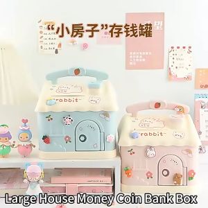 Piggy Banks For Children House Saving Money Box With Lock And Key Piggy Bank For Paper Money Coin Storage Kids Birthday Gifts