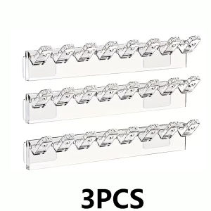3 Pcs Wall-Mounted Transparent Acrylic Jewelry Storage Hooks Suitable for Necklaces Earrings Rings and Bracelets