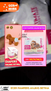 ECER PAMPERS POPOK ANJING BETINA PET SOFT DIAPERS LOOP MENS ANTI KAWIN