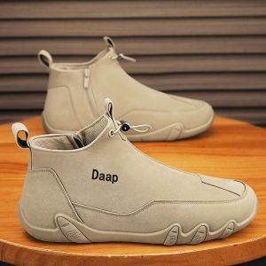 Winter Mens Martin Boots Waterproof Non-Slip One-Touch Workwear Sports Shoes Soft Bottom Labor Protection Trendy Footwear