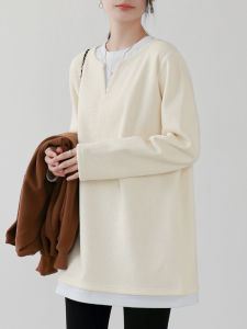 MOCHU | Honeycomb Fleece Faux Two-Piece Sweater