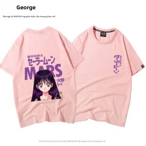 Bandai | Áo Thun Nữ Tay Ngắn Moon Hare Xinh Đẹp Chất Liệu Cotton Pha Kiểu Dáng Thời Trang BF Rộng Rãi Thoải Mái Cho Mùa Xuân Và Mùa Thu