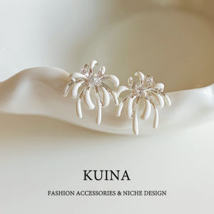 kuina | Red Enamel Firework Earrings Sterling Silver