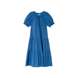 NIHAOKANONG | Đầm A-line Tay Raglan Cổ Xếp Đính Nơ