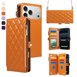 PU Leather Phone Case for Samsung Galaxy S26 S25 S24 S3 S22 S21 S20 FE Plus Ultra Edge with Magnetic Lanyard Wallet Phone Cover