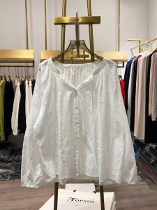 Sweet Japanese Style Long Sleeve Embroidered Doll Shirt round Neck Womens Top Commute Korean Style Autumn Season Other 100%