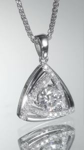 APIR D Color VVS1 Moissanite Necklace for Women Man 925 Sterling Silver Triangle Pendant Necklaces Fine Jewelry Birthday Gift