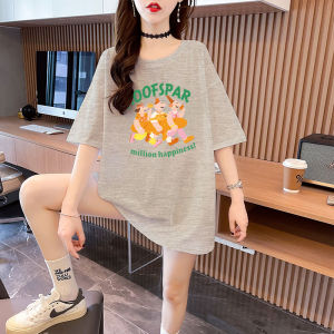 Extra Large Size 150.00kg American Retro Cartoon Short Sleeve T-shirt Womens Summer New Arrival Western Style Fashion Super Nice Clothes