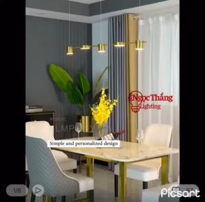 Đèn thả trần 5 bóng trang trí phòng khách bàn ăn Led 3 chế độ màu 40W 220V THCN228 Ngọc Thắng (Tặng kèm remote điều khiển từ xa)