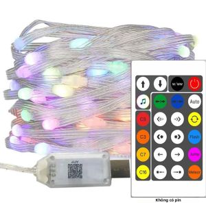 Đèn Dây LED Thông Minh RGBIC USB 5V Điều Khiển Từ Xa Bằng Bluetooth Ứng Dụng Điều Khiển Đèn Trang Trí Giáng Sinh Cây Thông Sân Vườn Lễ Hội