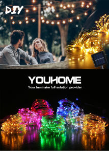 100 LED 10M / 20 Led 5M Solar Light Outdoor Lamp String Lights For Holiday Christmas Party Waterproof Fairy Lights Garden Garland