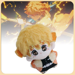 10cm Demon Slayer Agatsuma Zenitsu Plush Toys High Quality Figure Toys Cute Game Anime Cosplay Toy Body Squeaking Plush Pendant