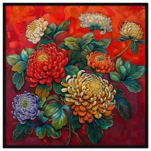 Tranh hoa cúc chất liệu sơn dầu in canvas tranh treo tường tranh dán tường decor phòng khách. CGI - 401