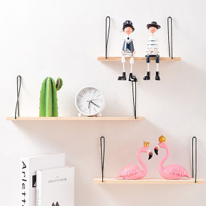 Rak Wood Wall Hanging Shelf Modern DIY Floating Shelving Home Wall Mounted Decorative Small Item Organizer Rack