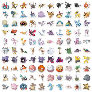 300-Piece Set Unique Pokemon Anime Stickers for Mobile Phone DIY Scrapbooking Decoration Non-Repeating High-Quality Paper