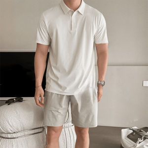 Pure White Quick-Dry Ice Skin Cool Feeling Mens T-Shirt Short Sleeve Outdoor Sports Polo Shirt Lightweight Summer Fashion