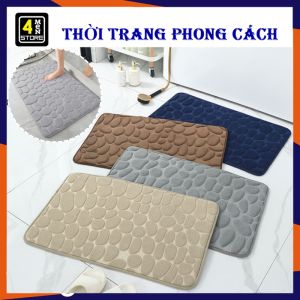 Thảm Lau Chân Nhà Tắm Họa Tiết Vân Nổi Chống Trơn Trượt Siêu Thấm - Thảm Chùi Chân Trải Sàn Nhà Thấm Hút Nước Lông Nỉ Cao Cấp - Thảm Lót Sàn Nhà