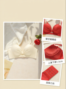 CHANGQIANGSHI | Red Gathering and Supportive Bras