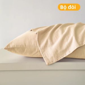KAMONI | Vỏ Gối Cotton 2 Lớp 1 Cặp 48x74cm