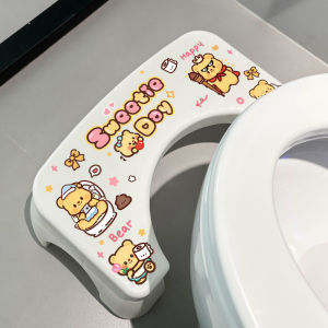 Home Use Toilet Stool Transparent Plastic Footrest Bathroom Foot Pedal Seat Comfortable Cute Style Easy to Assemble And Clean