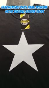 Kaos Anak Motif Bintang Sablon Depan Belakang/Lengan Panjang Dan Pendek/Usia 1-14Tahun/Catton Combed 30s