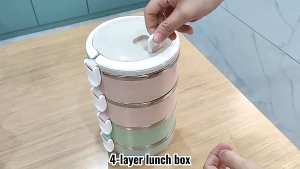 Stainless Steel Thermal Lunch Box Stackable Leak-Proof Insulated Bento Boxes Portable Food Container Meal Box for Home Work Picnic (2/3 Layers)