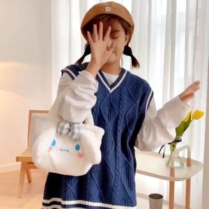 Cartoon Handbag Bag Kuromi Melody Cinnamoroll Alien Stitch Candy Colored Womens Girl Shoulder Bag Birthday Gift