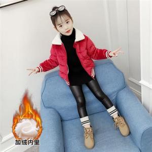 เสื้อแจ็คเก็ตผ้าฝ้ายหนาสำหรับเด็กผู้หญิง เสื้อคลุมกันหนาวแบบหนา ฤดูหนาว 2025 ใหม่ สไตล์เกาหลี ขนแกะ แขนยาว ปกโปโล
