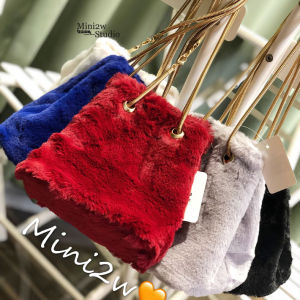 2025 New Fashionable Plush Bucket Handbag Womens Crossbody Bag Korean Style Drawstring Popular Pattern Leopard Print Shoulder Bag
