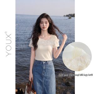 YOUXIANG | Áo Thun Thiết Kế Với Mảng Lưới