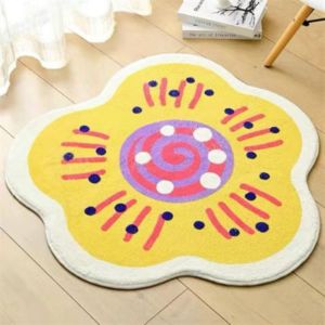 Thảm Nỉ Giống Len VIKAMA Flowers - Dễ Dàng Vệ Sinh Trang Trí Nội Thất Nhà Cửa Cho Phòng Tắm Phòng Ngủ Phòng Khách Lối Vào - Họa Tiết Hoạt Hình