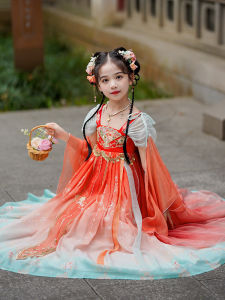 Elegant Girls Hanfu Dress Fairy Tale Summer New Arrival Ancient Chinese Style Childrens Costume Spring Autumn Seasonal Skirt