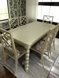 American Style Luxury Long Dining Table Extendable High-End Grey Restaurant Quality Modern Simple Retro Moriyama Impression