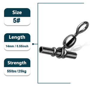 9KM 15Pcs 3 Way Fishing Swivels Sleeve Heavy Duty Saltwater T-Shape Cross Line Swivel Connector Sleeve Fishing Tackle