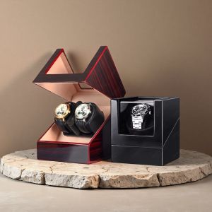 Watch Winder Box for Automatic Watches Mechanics Watch Box Automatic Winder Use USB Cable / with Battery Option Wooden Box