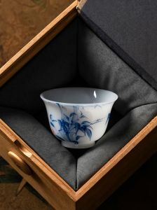 TangJun | Tách Trà Sứ Ngọc Băng Vẽ Tay Dưới Men