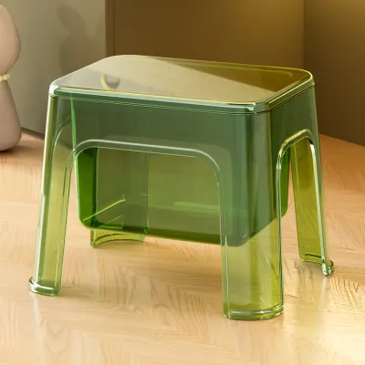 Transparent Acrylic Storage Stool Home Use