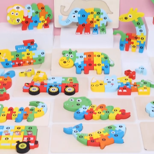 MonPlay - Bộ Xếp Hình Gỗ 3D Thông Minh - Đồ Chơi Giáo Dục Sớm Phát Triển Tư Duy Logic Và Nhận Biết Chữ Số Cho Bé