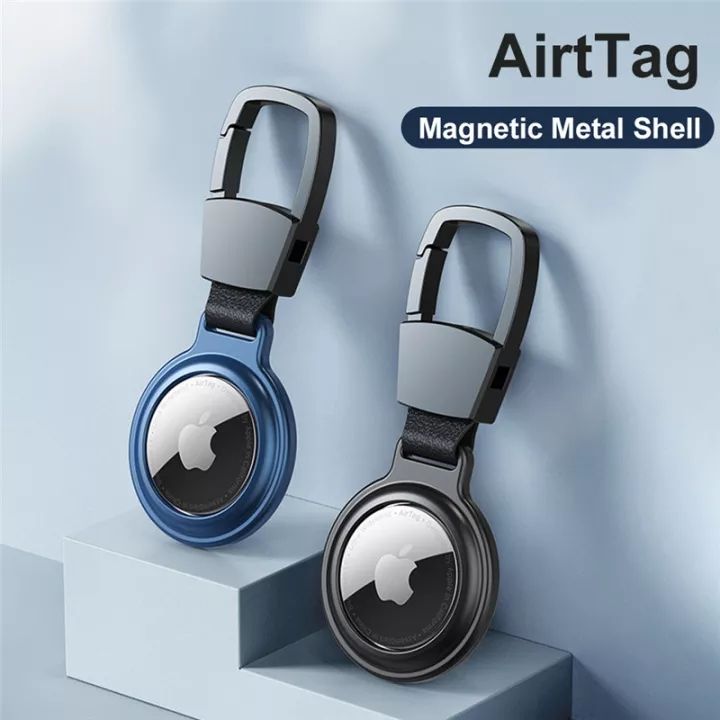 For AirTag Case with Keychain Air Tag Holder Metal Bumper Sleeve Antilost  Device AirTag Key Ring Cases Tags Chain GPS Item Finders Accessories