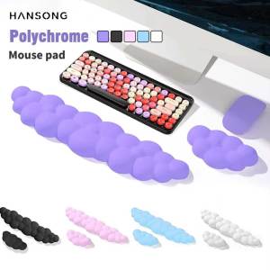 Cloud Keyboard Wrist Rest Soft Leather Memory Foam Wrist Support Cushion for Easy Typing Pain Relief Ergonomic Anti-Slip