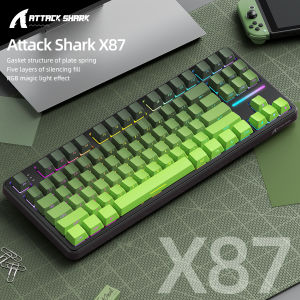 ATTACK SHARK | ATTACK SHARK X87 Wireless Mechanical Gaming KeyboardRGBHot-SwapBluetooth Tri-modSide EngravedTranslucent Character