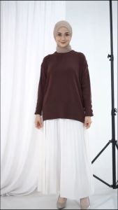 KRB Blouse Inara V2 Kancing Anti Karat Aktif Atasan Wanita Rajut Blouse Hitam